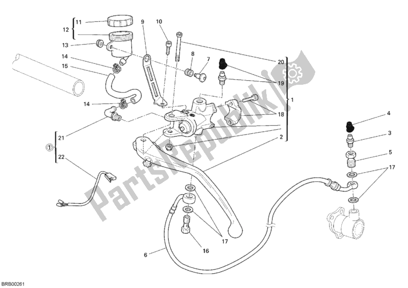 All parts for the Clutch Master Cylinder of the Ducati Superbike 1098 S 2008